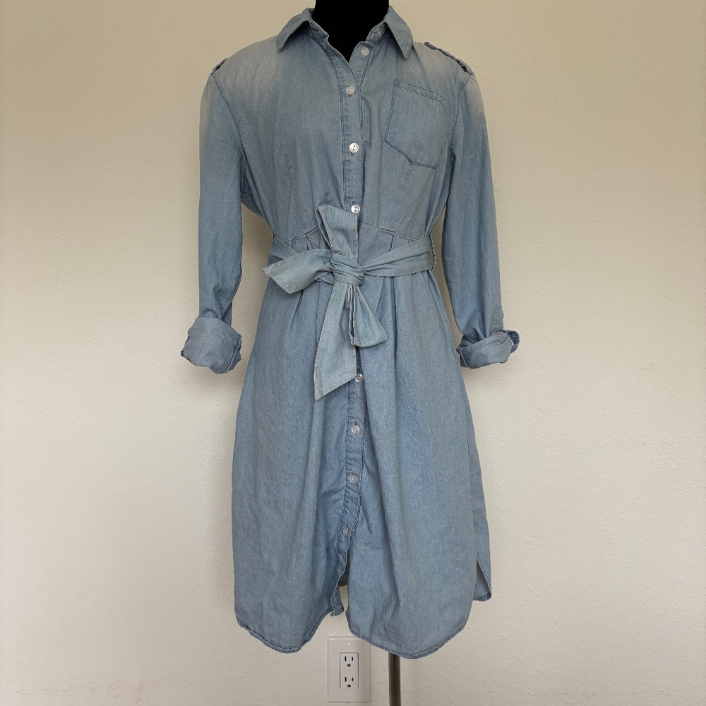 Seraphine Chambray Maternity Nursing Shirt Dress